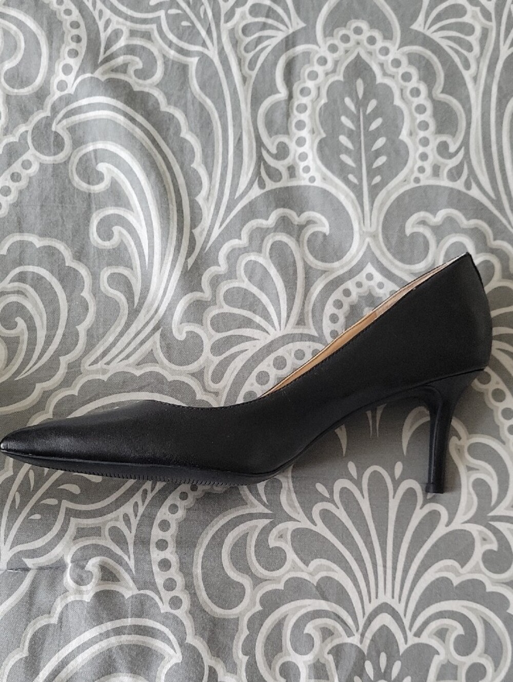 Lauren Ralph Lauren Lanette Black Pointed Leather Pumps - Sleek Classic Size 8 - Picture 7 of 7
